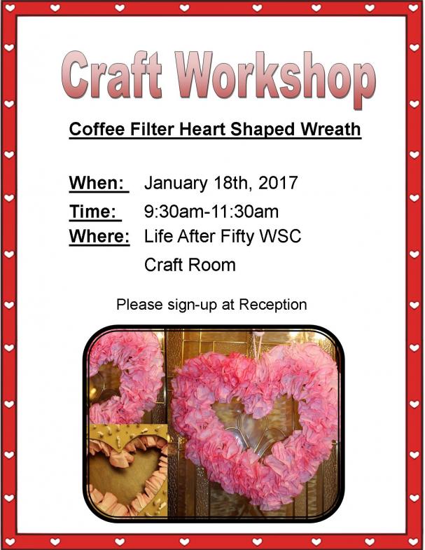 Craft Workshop: Coffee Filter Heart Shaped Wreath